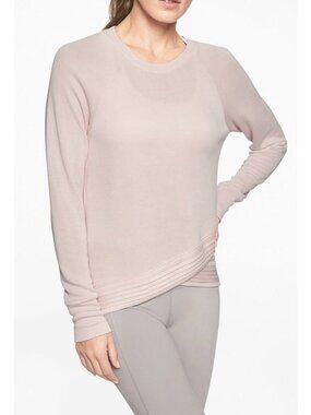 Athleta Pink Modal Athleisure Casual Blend Long Sleeve Pullover Top Womens M